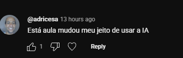 Depoimento de aluno