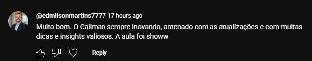 Depoimento de aluno