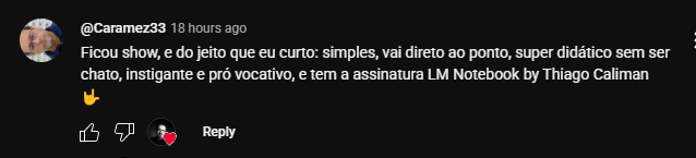 Depoimento de aluno