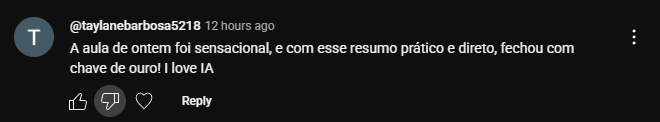 Depoimento de aluno