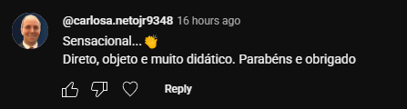 Depoimento de aluno