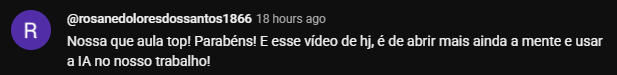Depoimento de aluno