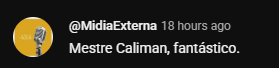 Depoimento de aluno